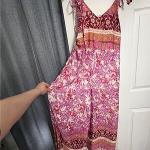 Floral jumpsuit with Tie Straps and tie back